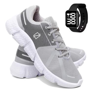 Imagem de Tênis Masculino Esporte Super Leve Para Caminhada Corrida e Treino e Relógio-Masculino