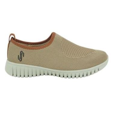 Imagem de Tênis Slip On de Tricot Casual Joanete AE2208004 Bege-Feminino