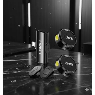 Imagem de Microfone Lapela Kaidi KMF4 Com Imã Anti Ruido Redondo - Tipo-C ou Lightning (Phone 8 ao 14) (Lightningg)