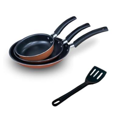 Imagem de Kit Frigideira, Conjunto de Frigideira 3 Peças Antiaderente Teflon, Limpeza Fácil E Alimentos Que Deslizam sem Esforço(Bronze)