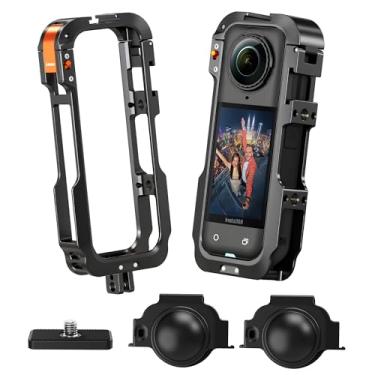 Imagem de AMAZEAR Capa protetora de metal para acessórios Insta360 X5, estrutura utilitária multifuncional de liberação rápida Insta 360 X5 Estrutura de alumínio de construção mais forte com trava de segurança
