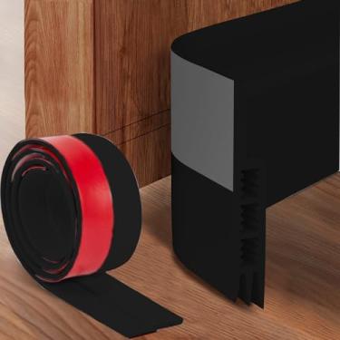 Imagem de Tira de vedação inferior de porta 1 metro de proteção contra o clima, bloqueador à prova de som, para quarto, escritório, 1 peça (preta)