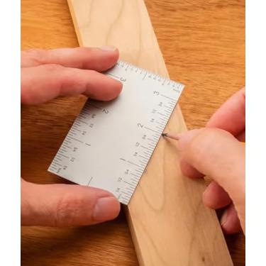 Imagem de Régua de borda quadrada, régua de bolso de 7 cm, régua de precisão deslizante inoxidável