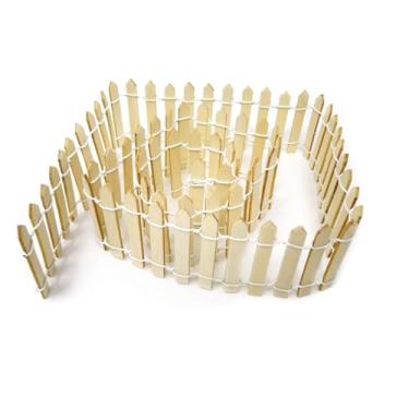 Imagem de 2 peças de cercas decorativas de madeira para jardim em miniatura, enfeite de jardim, paliçadas, para decoração de vasos de plantas domésticas