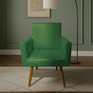Imagem de Capa Para Poltrona Nina Decorativa Sala Escritorio Quarto Em Malha Gel Liso (Verde bandeira)