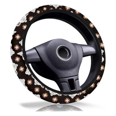 Imagem de Capa de volante asteca ocidental, capas de volante de neoprene respirável antiderrapante, decoração de acessórios de carro marrom sudoeste, presentes boho para mulheres e homens, ajuste universal de
