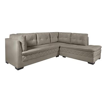 Imagem de Sofá de Canto 6 Lugares Canadá Suede Aveludado Capuccino