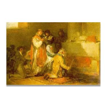Imagem de LKXGRRSFG Arte em tela The Ill Matched CoupleSpanish Romantic Francisco De Goya - Obra-prima clássica para decoração de escritório em casa 39,9 x 59,9 cm sem moldura