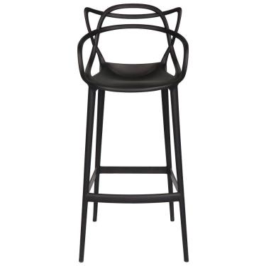 Imagem de Banqueta Allegra Alta Master Preta Cozinha Americana Balcão Polipropileno