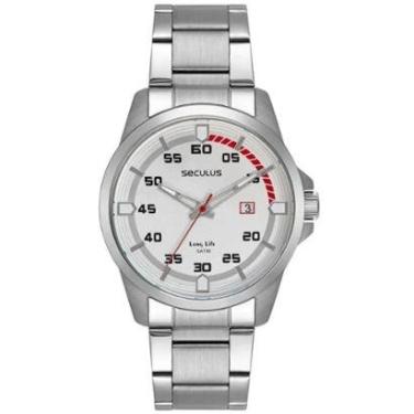 Imagem de Relógio Masculino Seculus Aço Prata com Calendário-Masculino