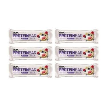 Imagem de KIT 6 BARRA DE PROTEINA 20G CHOCOLATE BRANCO FRUTAS VERMELHAS DUX 60g
