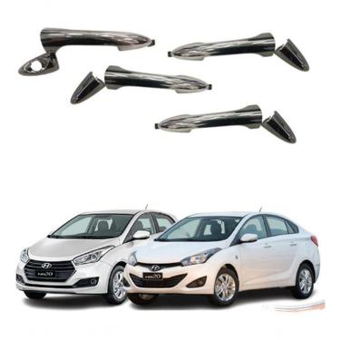 Imagem de Kit Completo 4 Maçaneta Externa Cromada Hb20 Hb20s Até 2019 [f103]