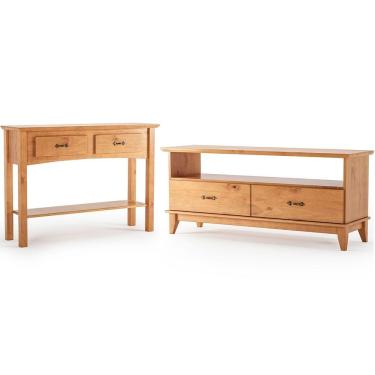 Imagem de Kit Rack Para Tv De 55" E Aparador Para Sala 100% Madeira Lídia Carvalho