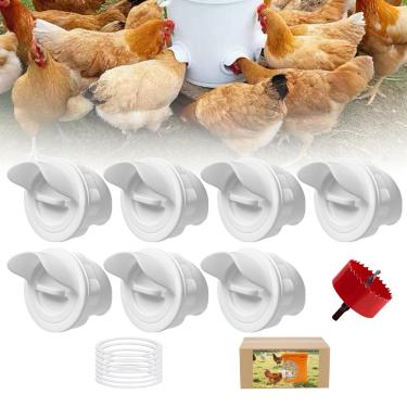 Imagem de Kit de copos DIY para frangos Pro Feeder Port sem desperdício de bagunça para galinhas por gravidade automático alimentador de balde alimentador de galinhas Pro Coop e bebedouro conjunto de sistema de