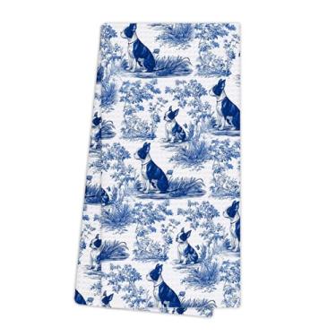 Imagem de EGBTL Chinoiserie Toalhas de cozinha Boston Terrier, presentes de Boston terrier para mulheres, toalhas de mão para decoração de banheiro, presentes de dono para mãe, cães, presentes, panos de prato