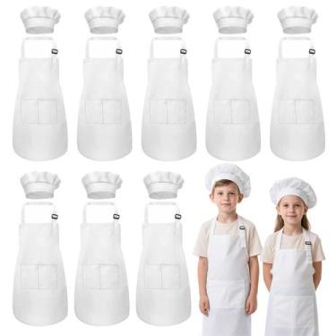 Imagem de Conjunto de avental e chapéu de chef IAGBIBUI para crianças de 6 a 13 