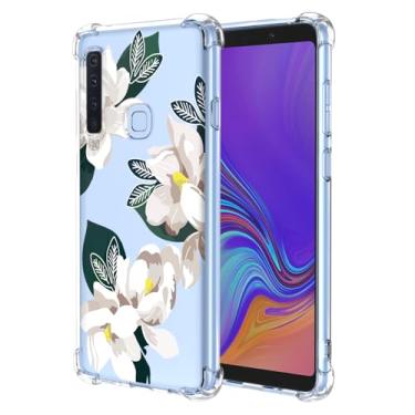 Imagem de WEIOUHR Capa para celular Galaxy A9 2018 Samsung A9 2018, design de flor branca de TPU macio, à prova de choque, resistente a arranhões, leve, para Samsung Galaxy A9 2018 (Magnólia)