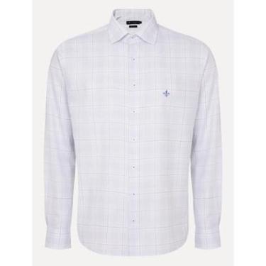 Imagem de Camisa Dudalina Masculina Slim Fit Xadrez Azul Claro/Branca-Masculino