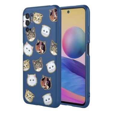 Imagem de HTXWXJC Capa de telefone para Xiaomi Poco M3 Pro, Redmi Note 10T 5G/Redmi Note 10 5G Capa à prova de choque flexível bumper TPU capa macia padrão gato capa de telefone para Xiaomi Poco M3 Pro 5G gato