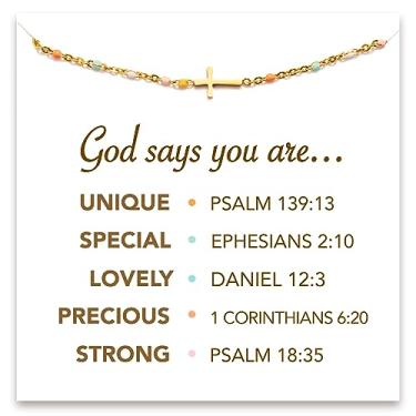 Imagem de Pulseira de cruz para mulheres, pulseiras cristãs para mulheres, presentes de confirmação, pulseira de fé para irmã, presentes de batismo, pulseiras católicas religiosas para mulheres, pulseira de