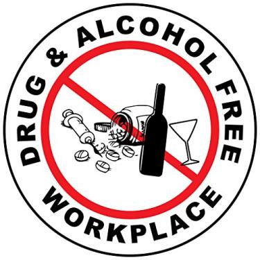 Imagem de Etiquetas de capacete de vinil para o local de trabalho sem álcool e drogas foscas