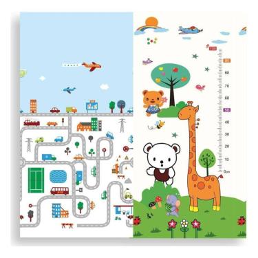 Imagem de Tapete Bebê Educativo Interativo Infantil Dupla Face TATAME Piso Emborrachado Dobrável 1,20 x 1,80 m