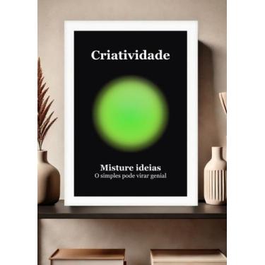 Imagem de Quadro Arte/Criatividade com Vidro e Moldura Branca Tamanho:21cm x 30c