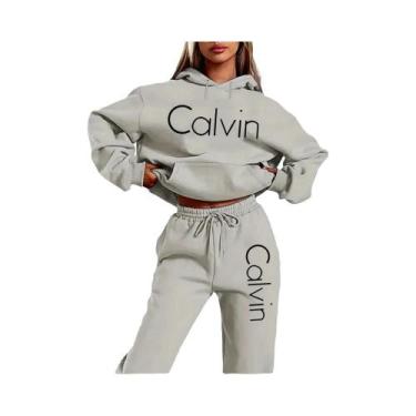 Imagem de Conjunto De Moletom Feminino Com Estampa De Letras, Duas Peças, Moda, 