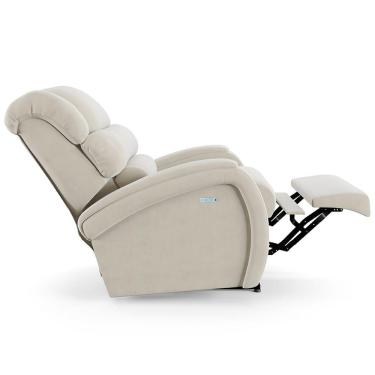 Imagem de Poltrona Do Papai Reclinável Napoli Elétrica Botão Led Veludo Fh1 - D'rossi Cor Bege