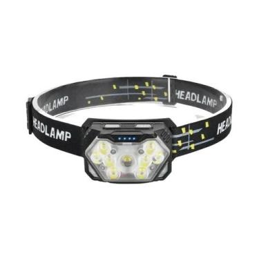 Imagem de Lanterna De Cabeça Recarregável USB Com 9 LEDs E Sensor De Movimento P