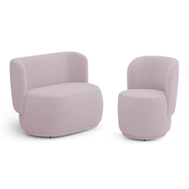 Imagem de Poltrona E Namoradeira Orgânica Molly Bouclê Rosé - Desk Design