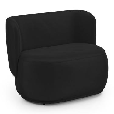 Imagem de Namoradeira Decorativa Orgânica Molly 02 Lugares Veludo Preto - Desk Design