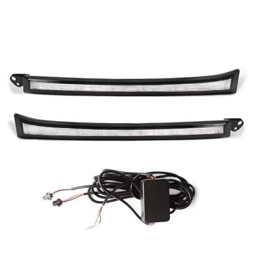 Imagem de 2 peças Switchback Branco/Âmbar LED DRL Marcador Frontal Farol Âmbar Sequencial Flash Luz de seta Compatível com Toyota 4Runner SUV 2003-2005 2006-2009 (03-05)