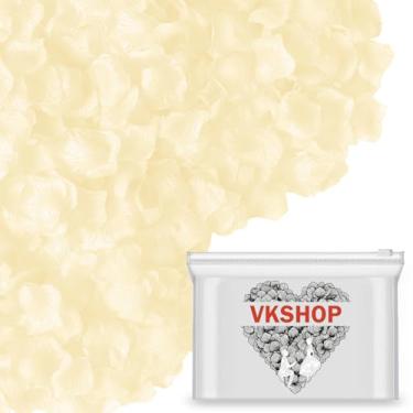 Imagem de VKshop 1200 pétalas de rosa branca marfim – pétalas artificiais de flor de rosa falsa para o dia dos namorados, decorações de casamento, pedido romântico, aniversário, festa, decoração de corredor
