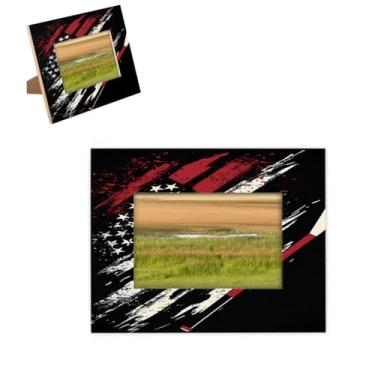 Imagem de hongjinglin Porta-retrato de 10 x 15 cm com design de madeira, moldura americana com tapete de parede e mesa, para decoração de casa e amigos da família, ideias de presente de casamento