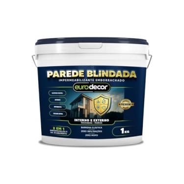 Imagem de Parede Blindada Euro Decor Tinta Emborrachada 1KG Fácil Aplicação Proteção Contra Infiltrações (Branco)