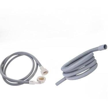 Imagem de Mangueira saída de Água para máquina de lavar- Lavadoras Bocal RETO(Entrada 2,0 mts+ Saída 2,0 mts)