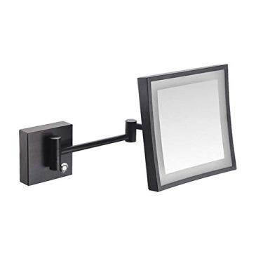 Imagem de Espelho de maquiagem montado na parede com luzes e ampliação 3X, giro de 360 graus, pescoço de ganso flexível e sucção de bloqueio, recarregável por USB, para banheiro