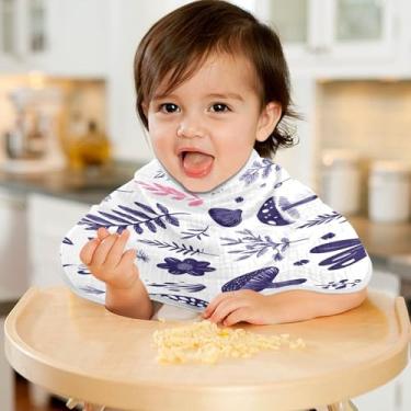 Imagem de CEBUGI Panos para Arrotar Musselina para Bebês 56 x 28 cm Toalhas de Banho Absorventes Macias Flores Algodão Arrotar Trapos para Bebês Meninos e Meninas 1 Pacote