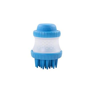 Imagem de Dexas Escova de lavagem para cães ScrubBuster de silicone com reservatório de xampu integrado, azul profissional