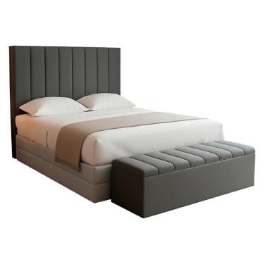 Imagem de Cabeceira e Recamier Bau Queen 160 cm Dalia Linho Artte