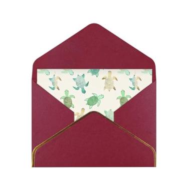 Imagem de SKKNT Cartões comemorativos com estampa de tartaruga para todas as ocasiões, convites de festa de aniversário de casamento, 12,7 x 15,2 cm