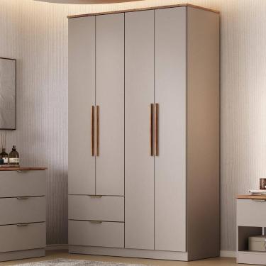 Imagem de Guarda Roupa Solteiro 4 Portas Milan Carraro Avelã