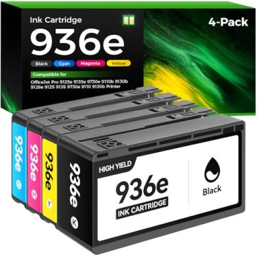 Imagem de caink Pacote combo de cartuchos de tinta 936XL 936e de alto rendimento com chip - Substituição para HP Ink 936 - Use para impressora OfficeJet 9120e 9125e 9128e 9110b 9130b 9135e 9730e - pacote com 4
