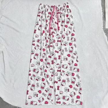 Imagem de Calças De Pijama Hello Kitty De Verão Anime Cartoon Sanrio Roupas De D