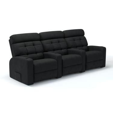 Imagem de Sofá 3 Lugares Reclinável Manual Linha Cinema Em Linho