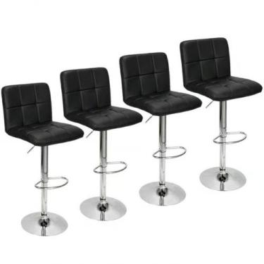 Imagem de Kit C4 Banqueta Gomos Confort Giratoria, Com Regulagem De Altura Preta