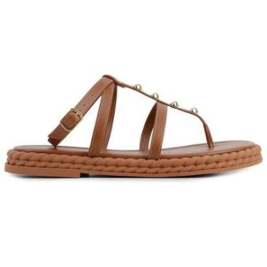 Imagem de Sandália Feminina Sua Cia Rasteira Casca Marrom - 8410-Feminino
