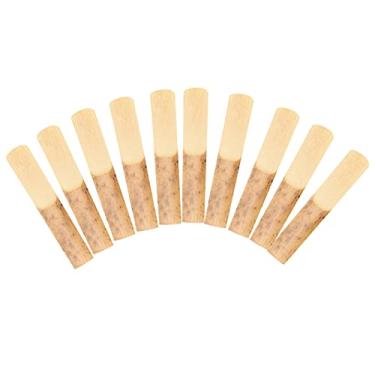 Imagem de LiebeWH Palhetas de Clarinete de Bambu Tradicionais, Cor de Madeira, 10 Peças de Palhetas de Saxofone de Bambu Tradicionais Com Força 2,5 Com Capa de Proteção de Plástico, Acessórios para