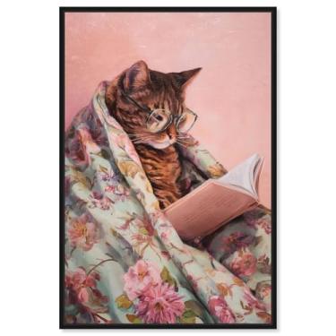 Imagem de Cat Nap Chapter III Impressão em tela Pet Wall Decor por Art Remedy, moldura preta, 50 x 76 cm